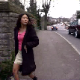 This is a very clear video with good audio of an Asian girl in a European setting - taking a big power piss and a small poop on some outdoor steps.